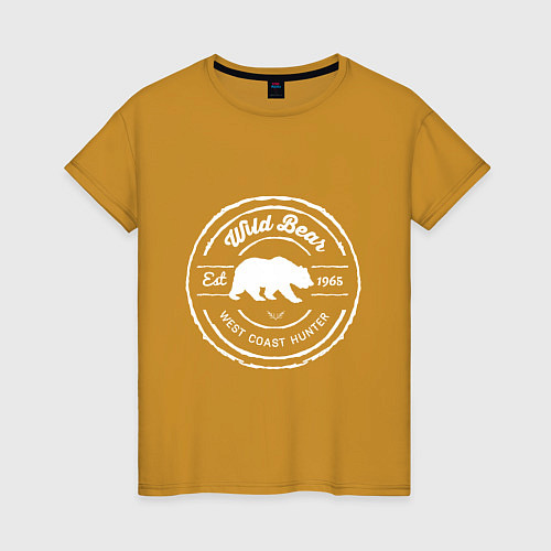 Женская футболка Дикий медведь / Горчичный – фото 1