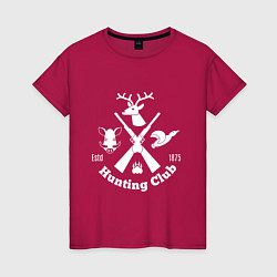 Футболка хлопковая женская Hunting club, цвет: маджента