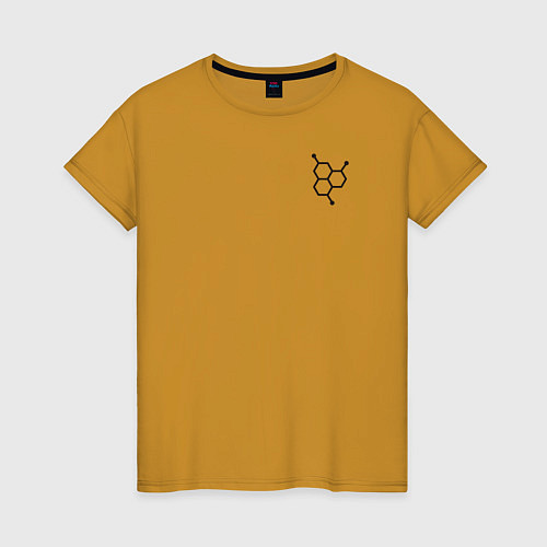 Женская футболка Химия Органическая молекула / Горчичный – фото 1