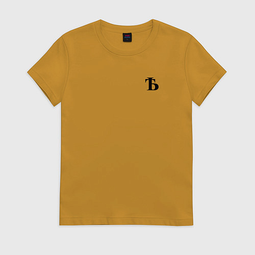 Женская футболка Русский язык Буква Ять / Горчичный – фото 1