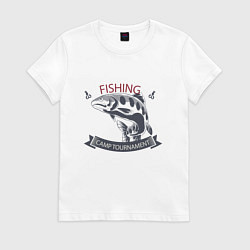 Футболка хлопковая женская Лагерный турнир, цвет: белый
