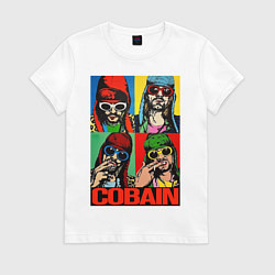 Футболка хлопковая женская KURT COBAIN, цвет: белый