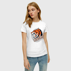 Футболка хлопковая женская Sport Tigers, цвет: белый — фото 2