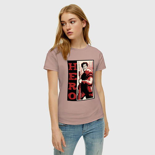 Женская футболка Настоящий герой СССР / Пыльно-розовый – фото 3