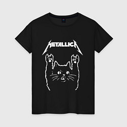 Футболка хлопковая женская METALLICA МЕТАЛЛИКА, цвет: черный