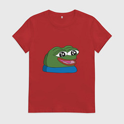 Футболка хлопковая женская Pepe happy Пепе хеппи, цвет: красный