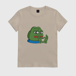 Футболка хлопковая женская Pepe love пепе лов, цвет: миндальный