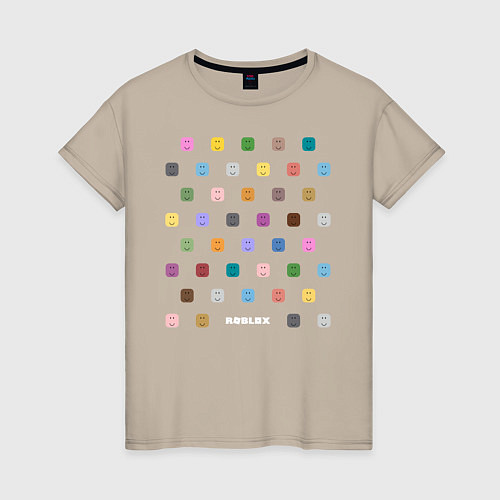 Женская футболка Roblox квадратики / Миндальный – фото 1
