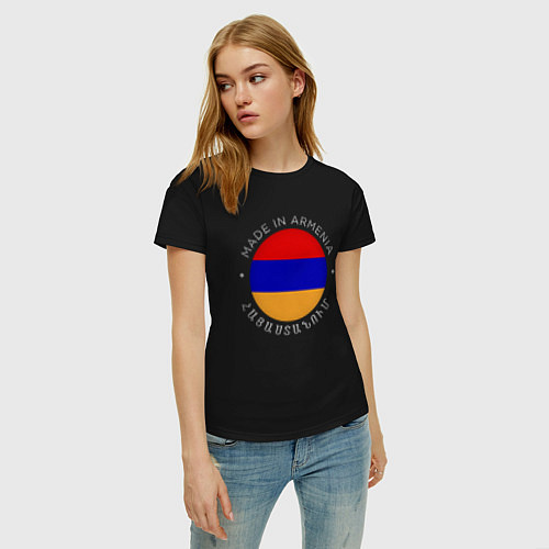 Женская футболка Сделано в Армении / Черный – фото 3