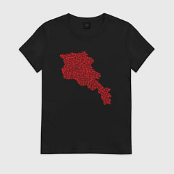 Футболка хлопковая женская Red Armenia, цвет: черный
