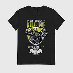 Футболка хлопковая женская Arma 3 - Kill Me Gives me XP, цвет: черный