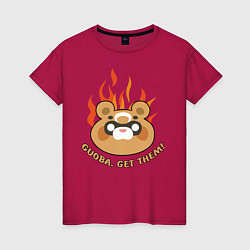 Футболка хлопковая женская Guoba Get Them, цвет: маджента
