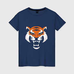 Футболка хлопковая женская Smile Tiger, цвет: тёмно-синий