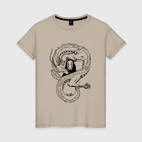 Женская футболка Бог Каонаси и Хаку Унесённые призраками / Миндальный – фото 1