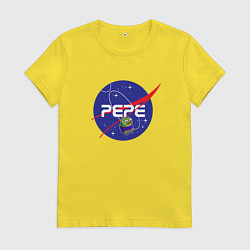 Футболка хлопковая женская Pepe Pepe space Nasa, цвет: желтый