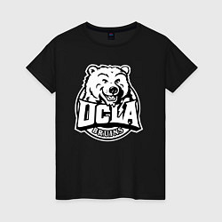 Футболка хлопковая женская UCLA, цвет: черный