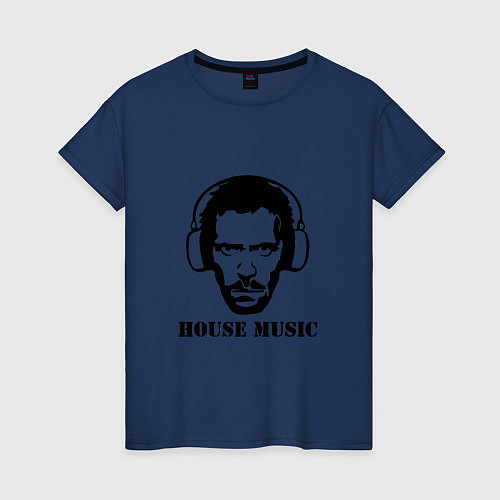 Женская футболка Dr House music / Тёмно-синий – фото 1