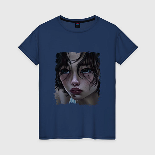 Женская футболка Конопатая Кан Сэ Бёк 067 / Тёмно-синий – фото 1