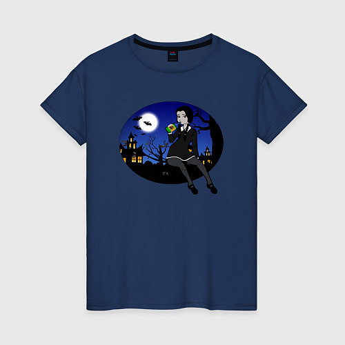 Женская футболка Уэнсдэй Аддамс: Семейка / Тёмно-синий – фото 1