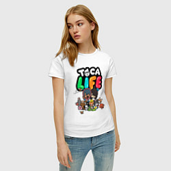 Футболка хлопковая женская Toca Life, цвет: белый — фото 2
