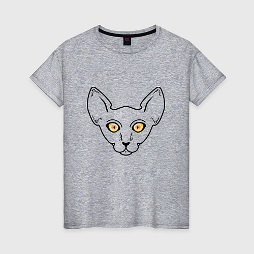 Женская футболка Глазастый кот / Меланж – фото 1