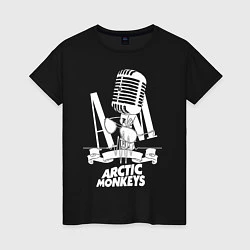Футболка хлопковая женская Arctic Monkeys, рок, цвет: черный