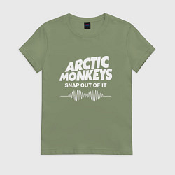 Футболка хлопковая женская Arctic Monkeys, группа, цвет: авокадо