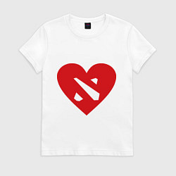 Футболка хлопковая женская Love Dota 2, цвет: белый