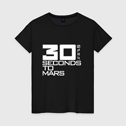 Футболка хлопковая женская 30 Seconds To Mars logo, цвет: черный