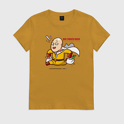 Женская футболка Счастливый Сайтама с пакетами продуктов One Punch-