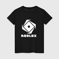 Футболка хлопковая женская ROBLOX WHITE LOGO, цвет: черный