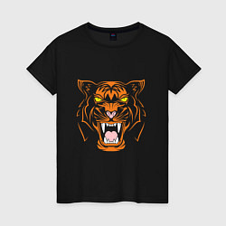 Футболка хлопковая женская Mood Tiger, цвет: черный
