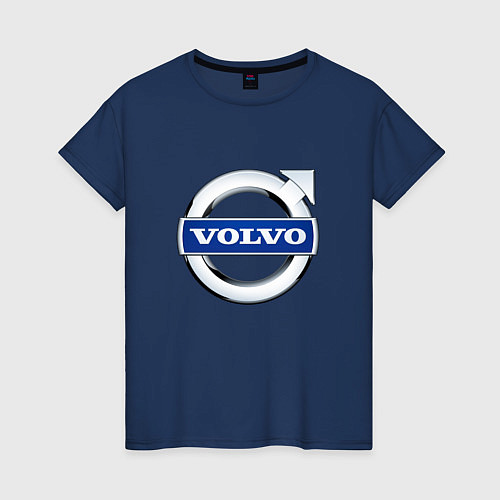 Женская футболка Volvo, логотип / Тёмно-синий – фото 1