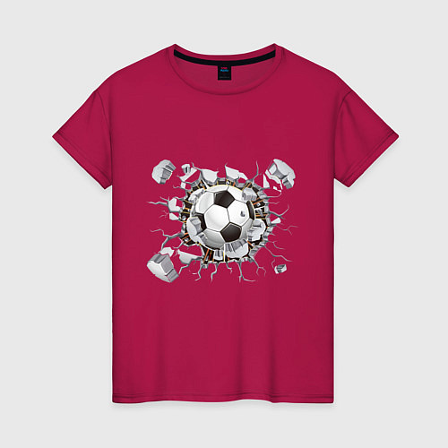 Женская футболка Футбол внутри / Маджента – фото 1