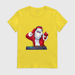 Женская футболка Диджей Санта