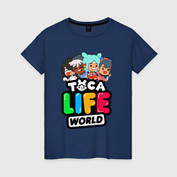 Футболка хлопковая женская TOCA LIFE WORLD ТОКА ЛАЙФ ВОРЛД ПЕРСОНАЖИ, цвет: тёмно-синий