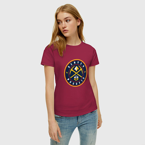 Женская футболка Денвер Наггетс логотип / Маджента – фото 3