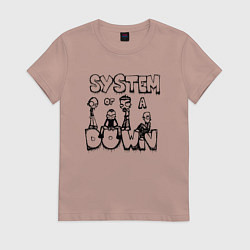 Женская футболка Карикатура на группу System of a Down