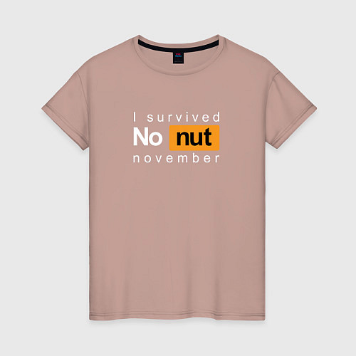 Женская футболка I survived NN november / Пыльно-розовый – фото 1