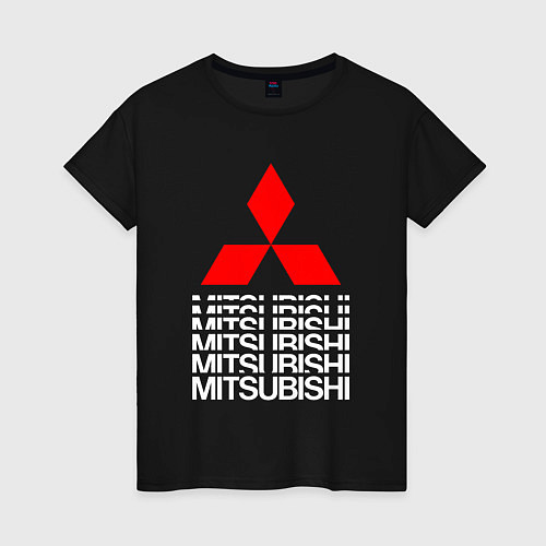 Женская футболка MITSUBISHI МИЦУБИСИ МИТСУБИСИ МИЦУБИШИ LOGO STYLE / Черный – фото 1