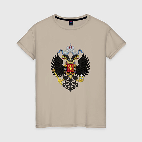 Женская футболка Черный орел Российской империи / Миндальный – фото 1