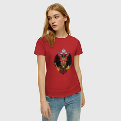 Футболка хлопковая женская Черный орел Российской империи, цвет: красный — фото 2