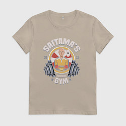 Футболка хлопковая женская Ванпанчмен 01, цвет: миндальный