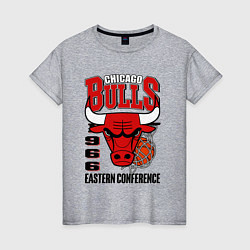 Футболка хлопковая женская Chicago Bulls NBA, цвет: меланж