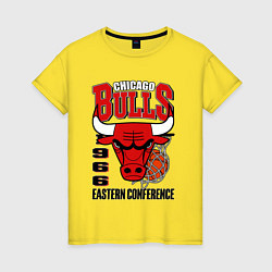 Футболка хлопковая женская Chicago Bulls NBA, цвет: желтый