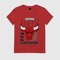 Футболка хлопковая женская Chicago Bulls NBA, цвет: красный