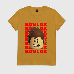 Женская футболка ROBLOX RED LOGO LEGO FACE