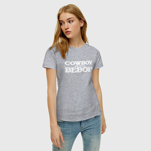 Женская футболка Ковбой Бибоп Эмблема / Меланж – фото 3