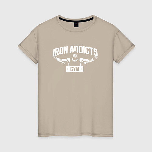 Женская футболка Iron Addicts Gym / Миндальный – фото 1