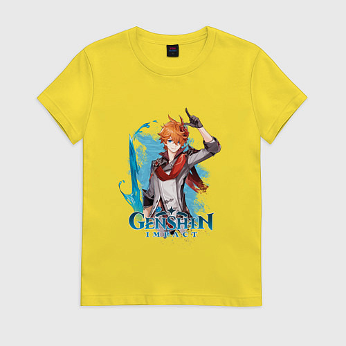 Женская футболка Тарталья Tartaglia Genshin Impact / Желтый – фото 1